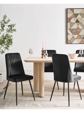 Beliani 4er-Set Esszimmerstuhl KIRBY in Schwarz