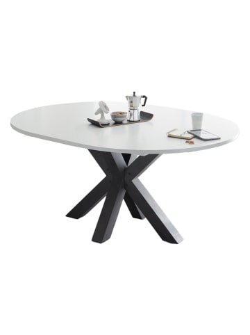 58 aufm Kessel ESSTISCH Rund ausziehbar Edda 8 130x130x78 Küchentisch Graphit/Weiß