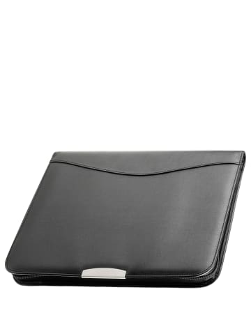 D&N Easy Business - Schreibmappe feingenarbtes PU 35 cm Rechner in schwarz