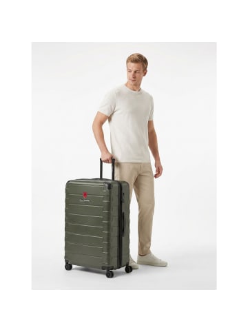 Tonino Lamborghini Milano 4-Rollen Trolley XL 83 cm Sondergrösse mit Dehnfalte in olive
