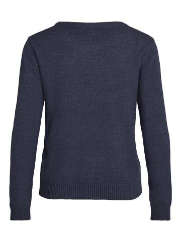 Vila Dünner Rundhals Strickpullover VIRIL in Dunkelblau