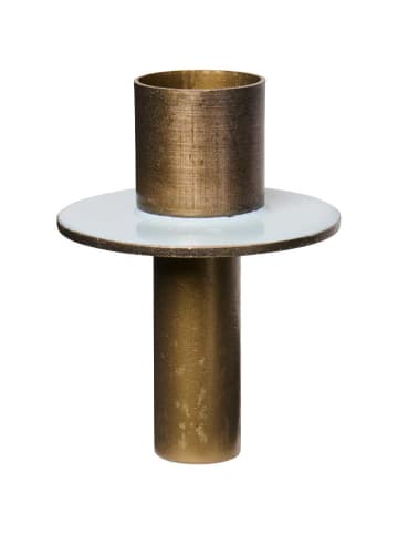 IB Laursen Kerzenhalter FLASCHENSTECKER 2-Farbig HELLBLAU Gold für 1 Stabkerze