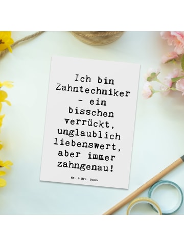 Mr. & Mrs. Panda Postkarte Spruch Zahntechniker Spaß mit Spruch in Weiß