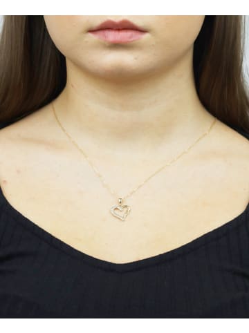 Vanlere Halskette mit Anhänger aus 375 Gelbgold mit Zirkonia Herz-Design