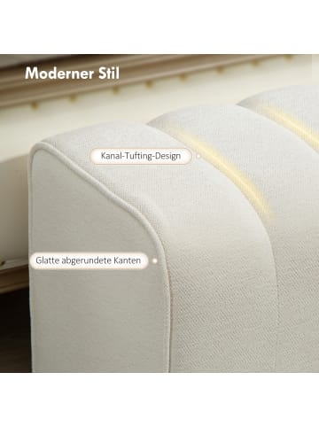 HOMCOM Sitzbank-110L x 40B x 44H cm-Cremeweiß