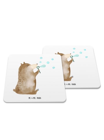 Mr. & Mrs. Panda Coaster Bär Seifenblasen ohne Spruch in Weiß