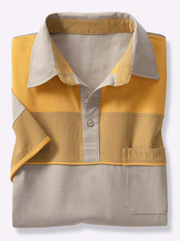 WITT WEIDEN Kurzarm-Poloshirt in ocker-sesam