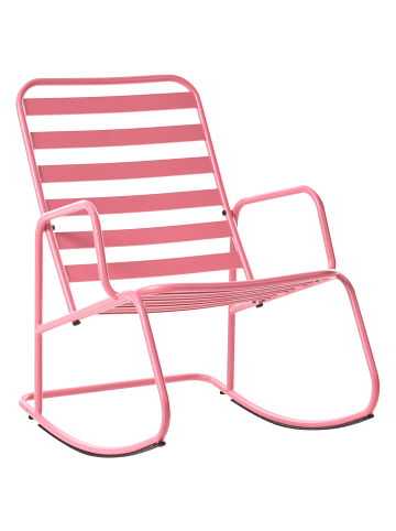 Beliani Schaukelstuhl TURI in Rosa - (W) 66 x (H) 92 x (L) 96 cm