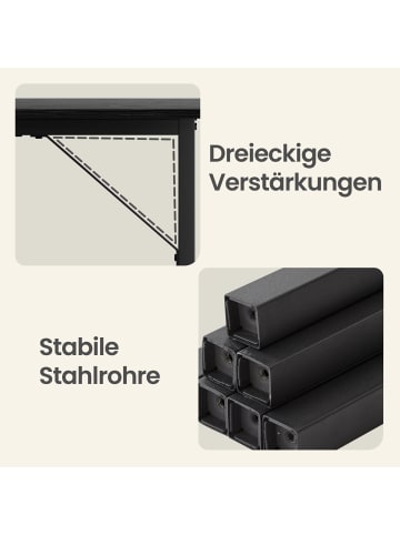 VASAGLE Computertisch Barnet in Greige-Schwarz - (B)100 x (H)76 x (T)50 cm