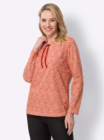 Sieh an! Langarmshirt in terra-ecru-bedruckt