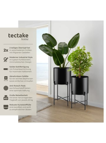 tectake Pflanzenständer 2-teilig, Anti-Rutsch-Pads, Belastbarkeit je 20 kg