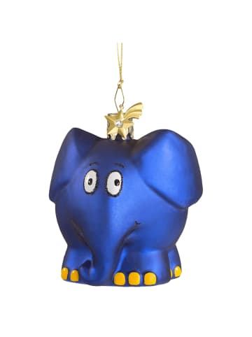 Käthes Original Baumschmuck Glas Der Elefant in blau