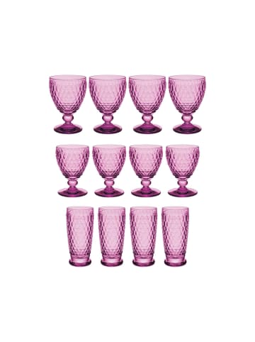 Villeroy & Boch 12er Set Wein- & Longdrinkgläser Boston Coloured in Berry