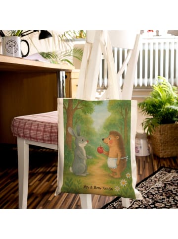 Mr. & Mrs. Panda Tasche Hase Igel Design ohne Spruch in Weiß