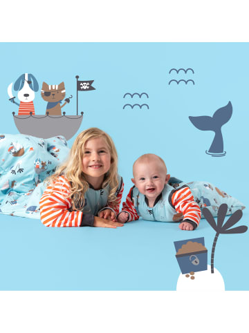 Schlummersack Babyschlafsack, 1.0 TOG in Hellblau-Rot