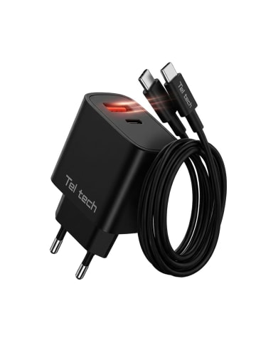 Wisam Teltech Schnellladegerät USB / USB-C 25W + Kabel USB-C USB-C 1m QC