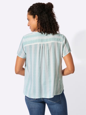 WITT WEIDEN Kurzarmbluse in kalkmint-weiß