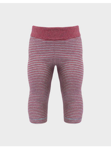 OrganicEra Baby Leggings in Bordeaux - Grey Striped Melange