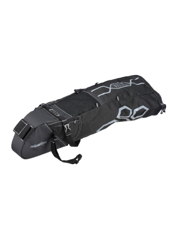 relaxdays Satteltasche in Schwarz -  (B)35 x (H)15 x (T)65 cm