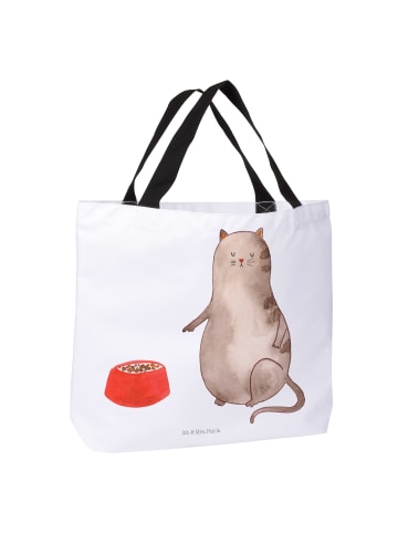 Mr. & Mrs. Panda Tote Bag Katze Fressen ohne Spruch in Weiß