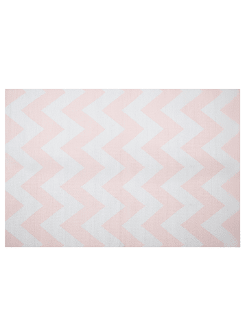 Beliani Outdoorteppich KONARLI in Rosa/Weiß - (W) 140 x (H) 0.3 x (L) 200 cm