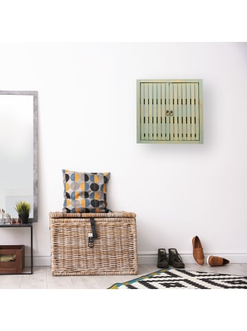 relaxdays Hängeschrank in Grün - (B)52 x (H)50 x (T)20 cm