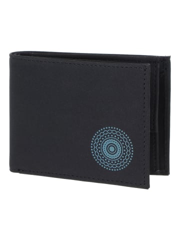 oxmox New Cryptan Geldbörse RFID Schutz 8.5 cm in schwarz-circle bloom cyan