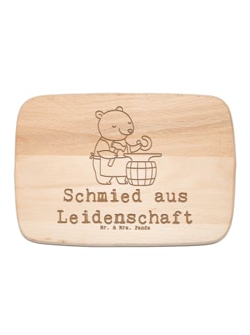 Mr. & Mrs. Panda Brotzeitbrett Schmied Leidenschaft mit Spruch in Transparent