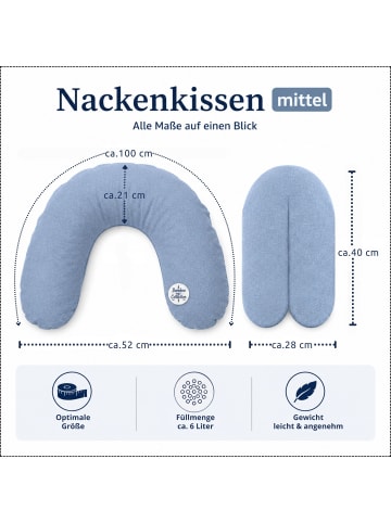 Kinderhaus Blaubär Nackenkissen mittel TOP in Melange Blau-Grau