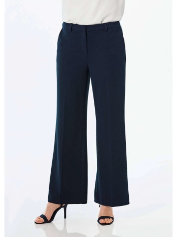 GOLDNER Kurzgröße:  Jerseyhose mit Bügelfalten in marine