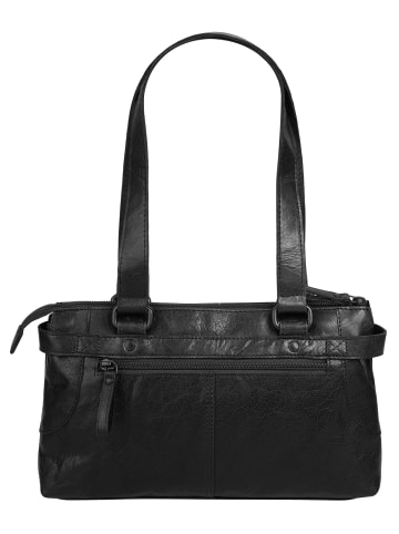 SPIKES & SPARROW Handtasche echt Leder in schwarz