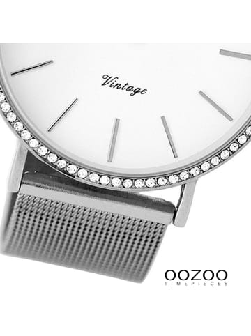 Oozoo Analog-Armbanduhr Oozoo Vintage Series silber groß (ca. 40mm)