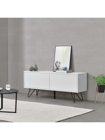 en.casa Sideboard Bollebygd in Weiß (H)46.5cm (B)110cm (T)30cm