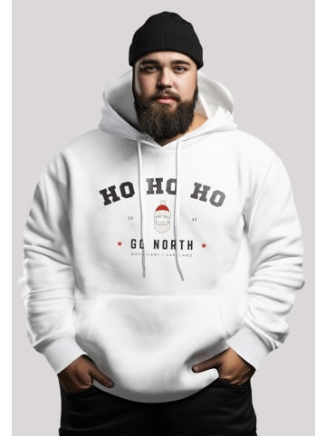 F4NT4STIC Hoodie Ho Ho Ho Santa Weihnachten PLUSSIZE in weiß