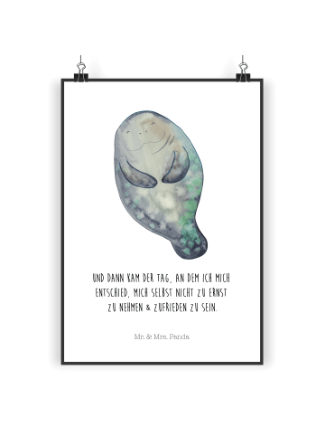 Mr. & Mrs. Panda Bild Seekuh Happy mit Spruch in Weiß