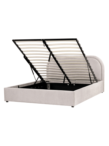 Beliani 2-tlg Doppelbett QUILLIEN in Beige/Grau