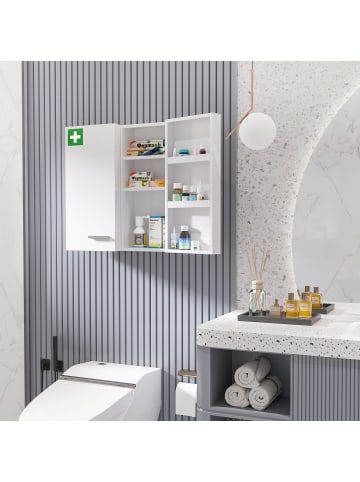 Kleankin Medizinschrank-55L x 18B x 60H cm-Weiß