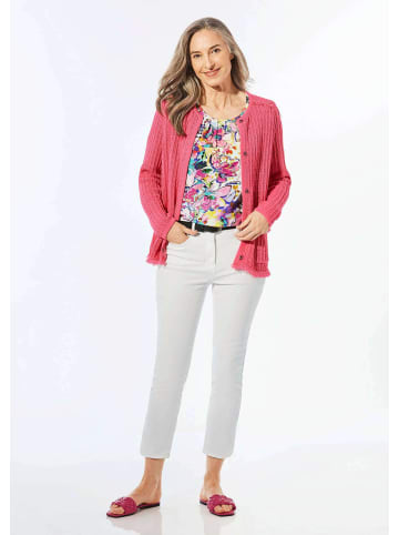 GOLDNER Kurzgröße:  Strickjacke mit Druckknöpfen in pink