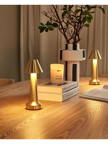 3er-Set Tischleuchten JOANES in Gold