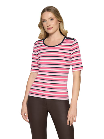 Betty Barclay Basic Shirt mit Rippenstruktur in Pink/Dark Blue