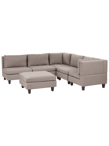 Beliani 6-tlg Modulsofa UNSTAD in Braun/Schwarz