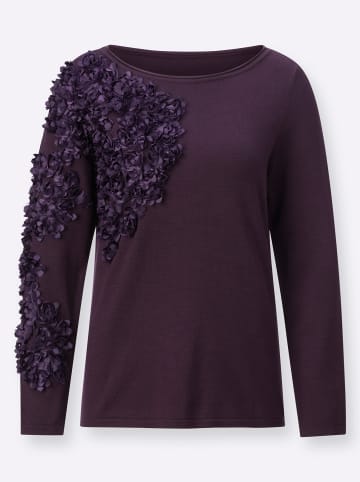 creation L Lyocell-Viskose-Pullover in aubergine