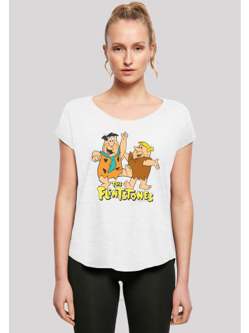 F4NT4STIC Long Cut T-Shirt Die Familie Feuerstein Fred And Barney in weiß