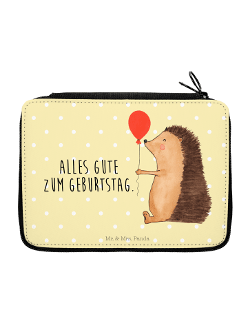 Mr. & Mrs. Panda Etui Igel Luftballon mit Spruch in Gelb Pastell
