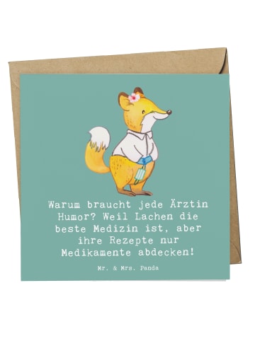 Grußkarte Humorvolle Ärztin mit Spruch in Meeresbrise