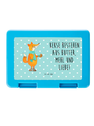 Mr. & Mrs. Panda Aufbewahrungsbox Fuchs Keks mit Spruch in Türkis Pastell