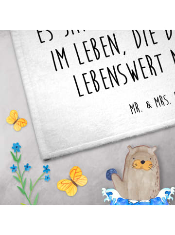 Mr. & Mrs. Panda Handtuch Spinne Agathe Kaffee mit Spruch in Weiß