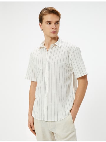 KOTON Shirt in Beige Gestreift