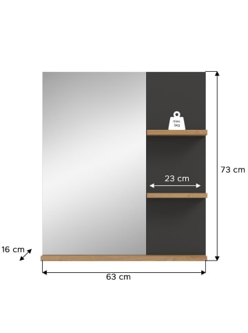 ebuy24 Bad Canu Eiche 63 x 16 cm