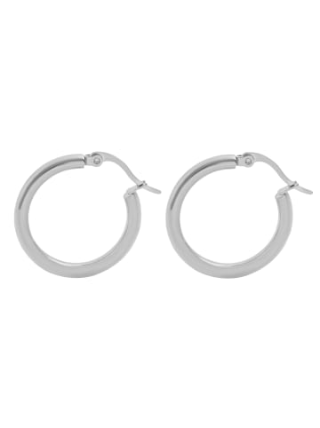 Adeliás Damen Ohrringe – Klappcreole aus Edelstahl in silber